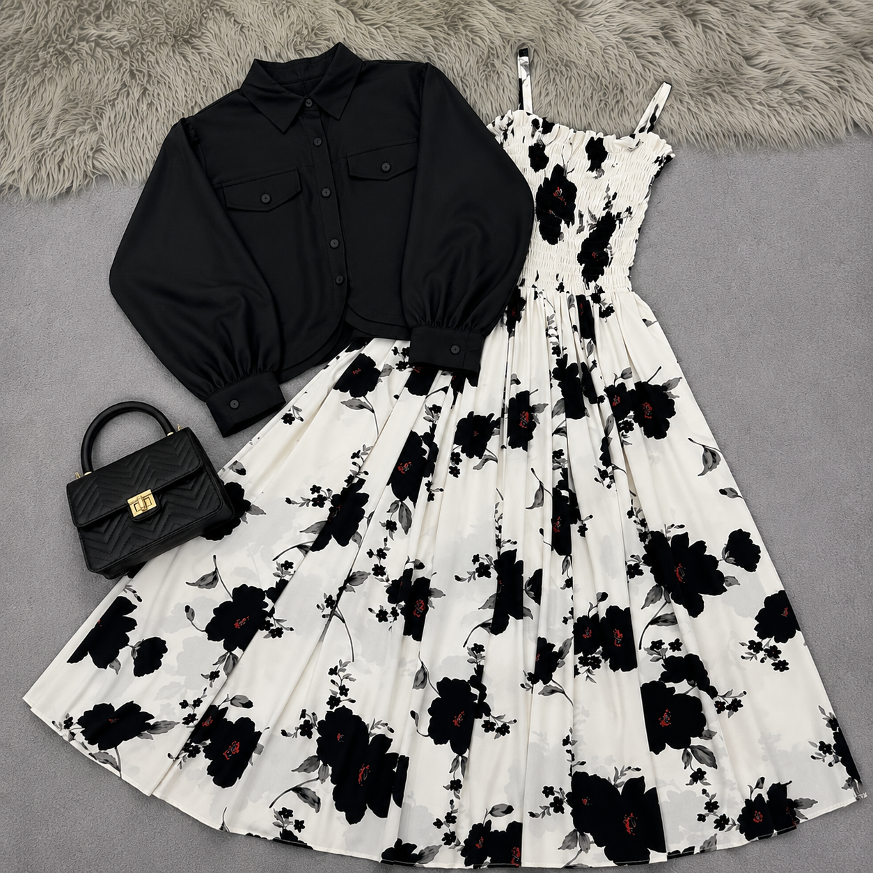 Midnight Bloom Dress Set