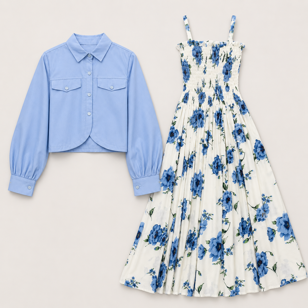 Blue Blossom Dress Set | K-8