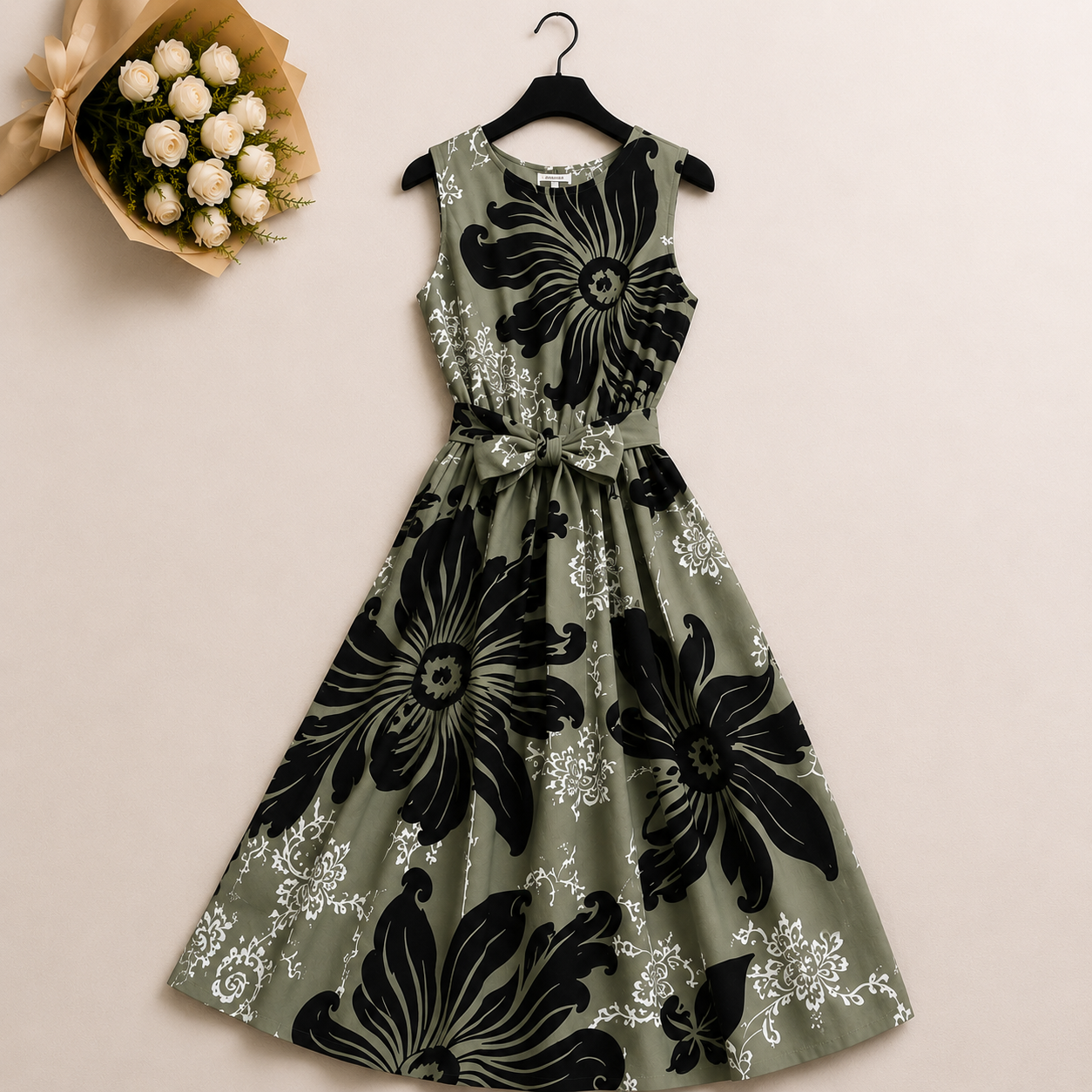 Noir Blossom Dress Set
