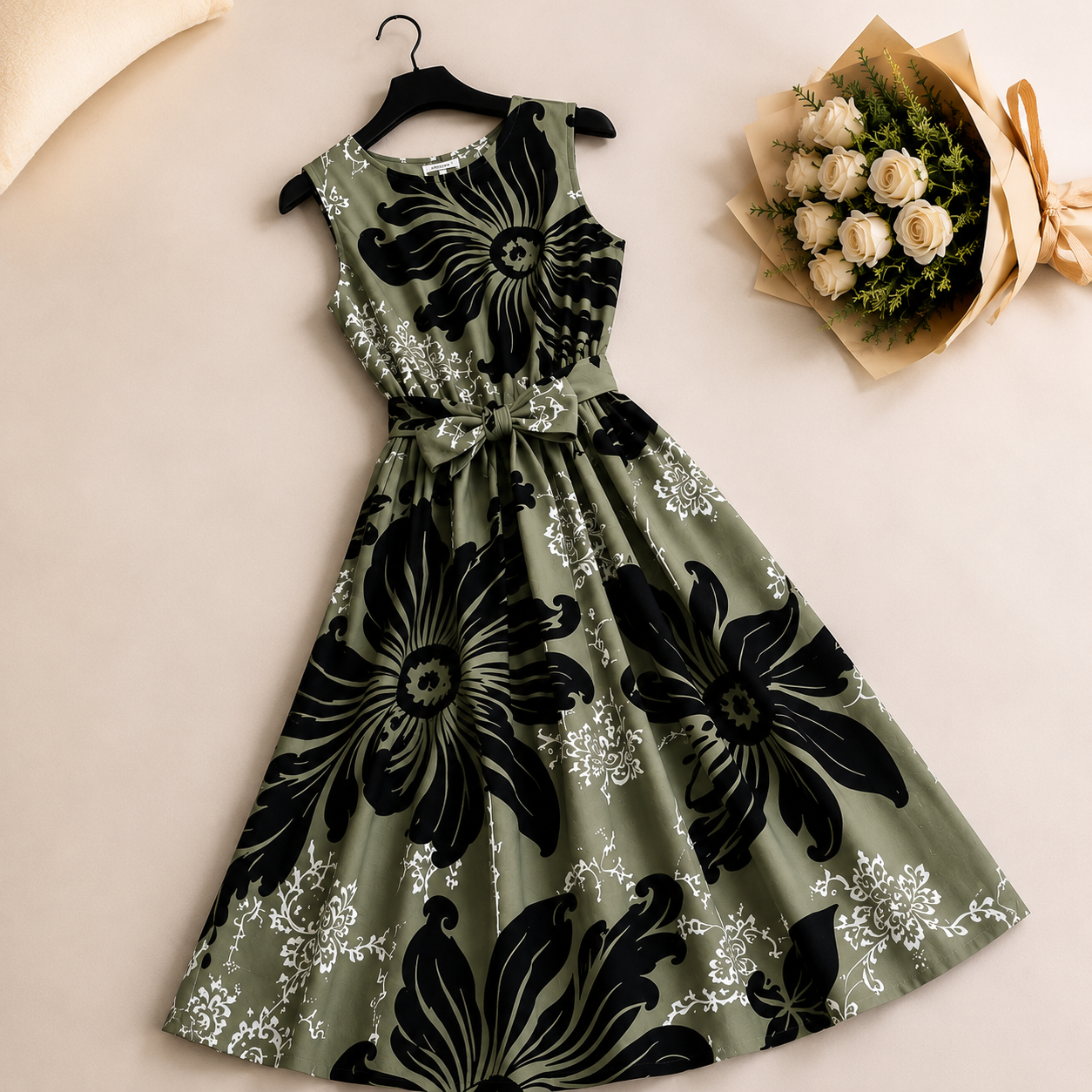 Noir Blossom Dress Set