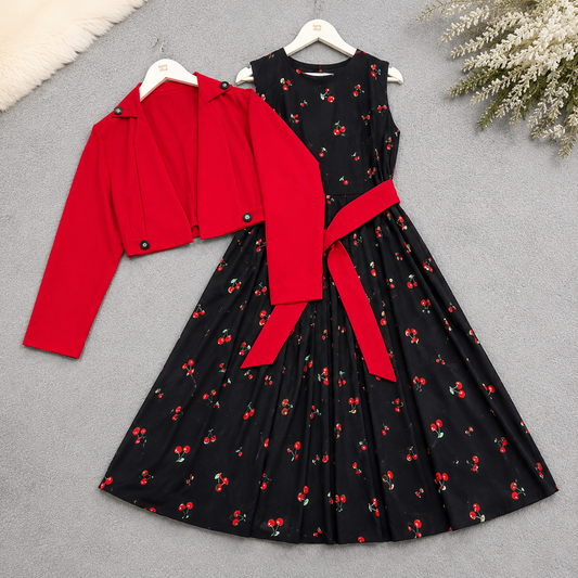 Cherry Noir Dress Set